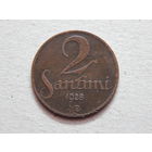 Латвия 2 сантима 1928г.