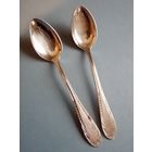 Две чайные ложка довоенные Артель "Металлолит" Киев Хром 1920-30-е гг клеймо одним лотом