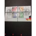 Германия. 1999 Четыре марки из блока Mi.49 "50 лет ФРГ" (специальное гашение с клеем) Mi.2051-2054 каталог 8.00 евро