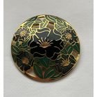 Брошь Лилия  прорезная Клуазоне Англия 60-е Fish