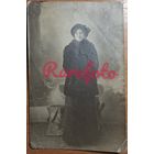 1916 Открыточный формат дама ретро типажи студийное фото г. Москва