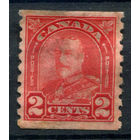 Канада - 1930/31г. - король Георг V, без перфорации: 8 1/2, красная, 2 с - 1 марка - чистая, без клея [Mi 142 D]. #3-WB-68-A-1