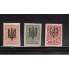 Украина-1919,(Заг.6А-8А)  * , Гражданская война, Украинская Держава, Надп. на марках России