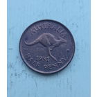 Австралия 1/2 пенни 1951 год кенгуру король Георг VI без надписи IND: IMP: