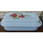 Эмалированный судок с крышкой для холодца эпохи СССР.