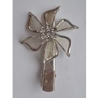 Заколка. Зажим для волос. Цветок. Ювелирная сеточка. Металл