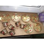 Редкий кофейный набор . Сервиз . Латунь . Эмали . Чашка+блюдце