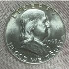 Монета 1/2 доллара США 1963 год. Бен Франклин. Колокол Свободы.