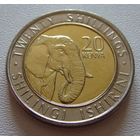 Кения. 20 шиллингов 2018 год UC#6 "Дикая природа Африки - Слон"