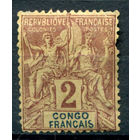 Французское Конго - 1892г. - аллегория, 2 с - 1 марка - чистая, без клея [Mi 16]. #4-W1-123-A-1