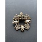 Винтажная брошь под серебро