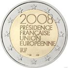 2 евро 2008 Франция  Председательство в ЕС  UNC из ролла