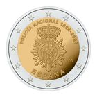 2 Евро Испания 2024 Полиция - Национальный полицейский корпус  UNC из ролла
