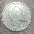 Монета 5 марок 1904 год. Германская империя. Вюртемберг