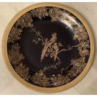 Тарелка Блюдо Райская Птица Ilmenau кобальт позолота Германия 60-е