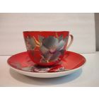 Чашка с блюдцем (чайная пара 500 мл) Мальва. Барановка, СССР