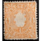 Старые немецкие земли. Саксония. 1863г. Mi15. Аукцион с рубля без минимальной цены.