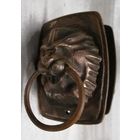 Пара дверных ручек "ЛЬВЫ с кольцами". Чугунное литьё с омеднением. ЦЕНА ЗА ПАРУ.