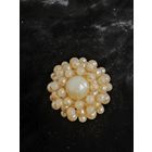Винтажная наборная брошь Чехословакия СССР под жемчуг
