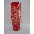 Красное стекло. "Звезды". Агитация. Пропаганда. Ваза. Сталинских времен. Оригинал. Ретро СССР.