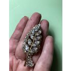 Брошь Листик Чехия 50-е Редкая