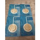 История Белорусской железной дороги. Поезда. Гісторыя Беларускай чыгункі. Цягнікі. 4 монеты! Паровоз, Тепловоз, Электровоз, Электропоезд