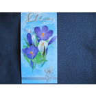 Двойная поздравительная открытка с 8 марта (с тиснением) 3