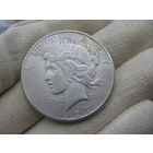 1 доллар 1927 Мирный серебро 27гр редкий
