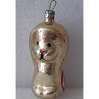 Ирушка ёлочная Львёнок, стекло. СССР