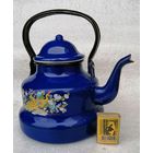 Стильный, эмалированный чайник, кобальт, СССР, прим  3л.