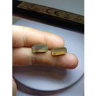 С рубля без мц. запонки с коричневыми вставками. IЛЮ лЗвезда875пр. вставки 1.6смх0.6см.