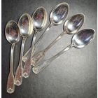 Ложки кофейные 6 шт., серебро 800 (проба 3 - старая Польша), С РУБЛЯ! Лот серебра #6