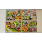 Полная серия пазлов киндер Свадьба бегемотов 1999г Германия. Новое коллекционное состояние. Оригинальный вкладыш .В плотном пластиковом чехле.