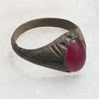 Перстень старинный с крсной вставкой  (5)