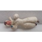 Игрушка ёлочная Лыжник, вата. СССР