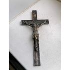 Крест - Распятие, латунь, посеребрение, католическое