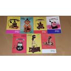 Календарики 1982 Болгария. Телефоны. Старинные телефонные аппараты. 7 шт. одним лотом