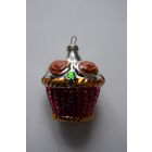 Елочная игрушка "Корзинка с цветами". Каталожная. Ретро СССР.