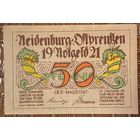Нотгельд 50 пфеннигов 1921 год. Найденбург,. Веймарская республика