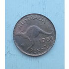 Австралия 1 пенни 1964 год кенгуру королева Елизавета точка после слова PENNY.