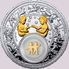 Блізняты. 2013 (Gemini. 2013), Близнецы. 2013 , серебро , 20 рублей . Знаки Зодиака . Гороскоп. Гараскоп .