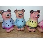 Мишка СССР новый резиновый мишка игрушка, медведь в косоворотке и лаптях. Советская резиновая игрушка СССР в упаковке
