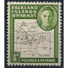 Фолкленды 1946** Карта, Георг VI (SG G9)