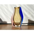 Ваза Чехия цветное стекло винтаж 14см