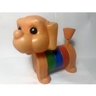 Игрушка СССР, пластмассовая Собачка пирамидка, высота 15 см