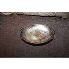 Небольшая, металлическая мелочница, конфетница в посеребрении, размер 21*13 см.