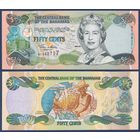 Багамские острова (Багамы), 50 центов 2001 г., P-68 (A, королева Елизавета II и ремесленица Сара Джонсон), UNC