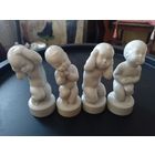 Антикварные фигурки статуэтки аллегории Серия из 4 шт. Детские боли - Royal Copenhagen / B & G Copenhagen Denmark Копенгаген авторская работа