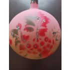 Старая ёлочная игрушка "ШАР", стекло, подвес.