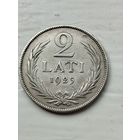 2 Лата Латвия. Серебро. Первая республика.